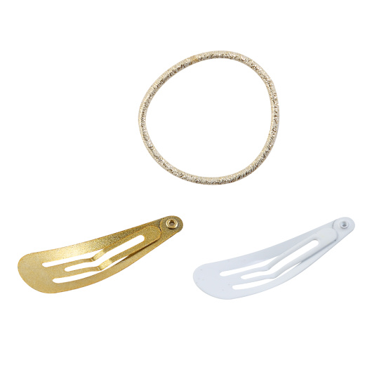 Украшение для волос, набор 19 шт, заколка-хлопушка, резинка, КОКОС, 218123