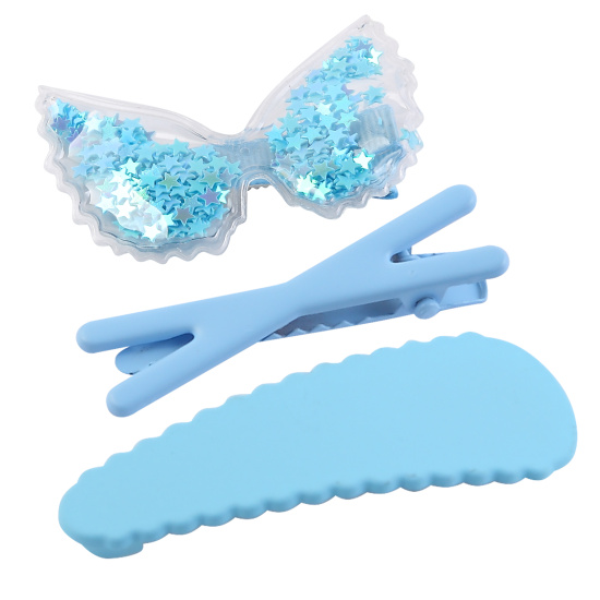 Украшение для волос Зажим, набор 3 шт, голубой, КОКОС, 216308