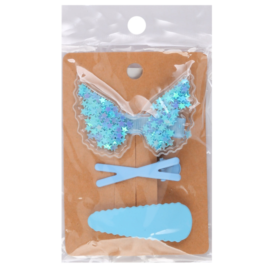 Украшение для волос Зажим, набор 3 шт, голубой, КОКОС, 216308