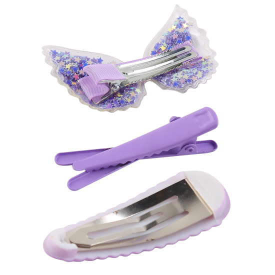 Украшение для волос Зажим, набор 3 шт, сиреневый, КОКОС, 216309