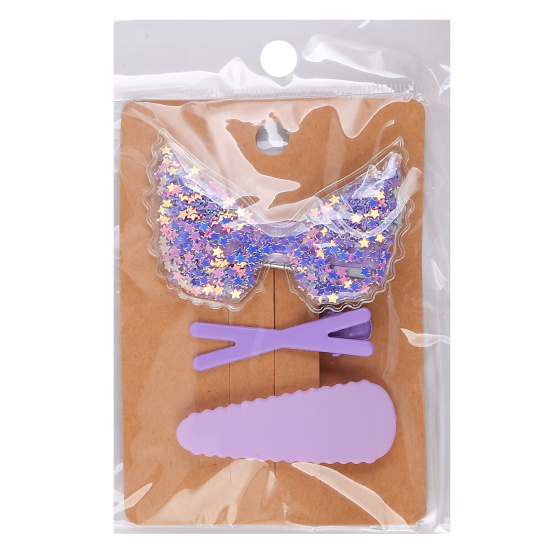 Украшение для волос Зажим, набор 3 шт, сиреневый, КОКОС, 216309