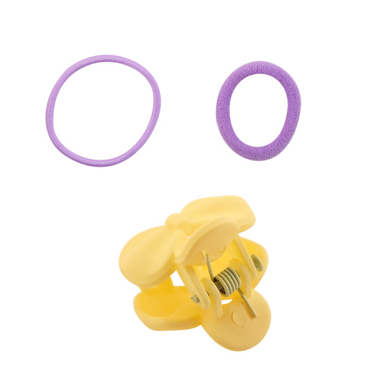 Украшение для волос, Бантик, набор 19 шт, ассорти, краб, резинка, КОКОС, 218423