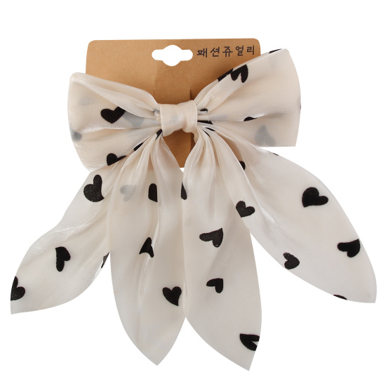 Украшение для волос Зажим, Бант, 13*20 см, бежевый, КОКОС, 218139