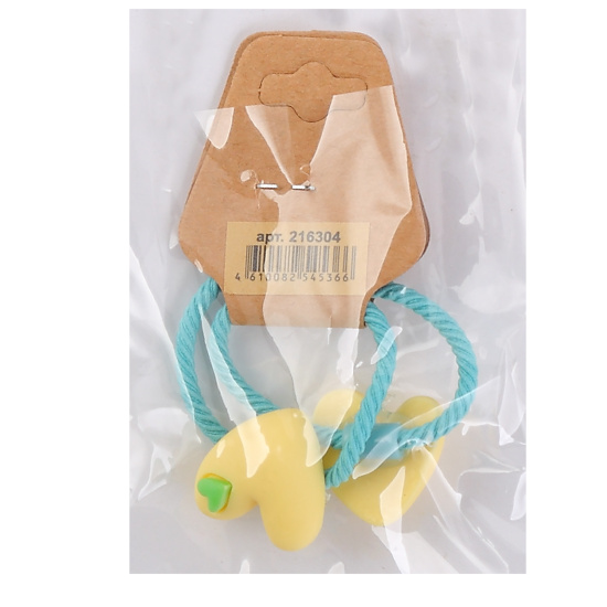 Украшение для волос Резинка, 3 см, желтый, набор 2 шт, КОКОС, 216304