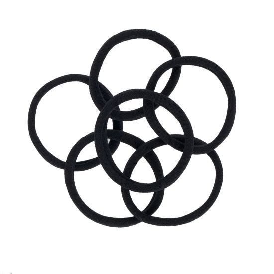 Украшение для волос Резинка, 2 см, черный, набор 12 шт, КОКОС, 241796