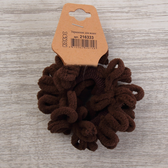 Украшение для волос Резинка, 8 см, темно-коричневый, КОКОС, 216333