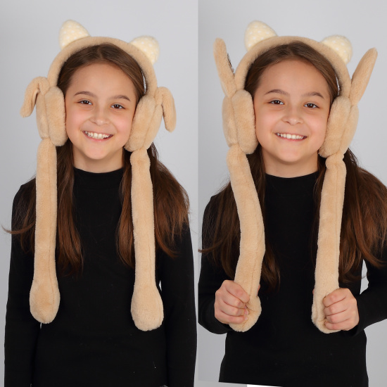 Ободок-наушники, Мяу, искусственный мех, цвет бежевый, КОКОС, 218416