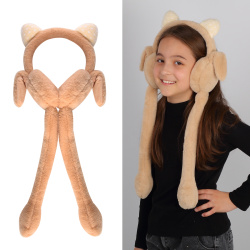 Ободок-наушники, Мяу, искусственный мех, цвет бежевый, КОКОС, 218416