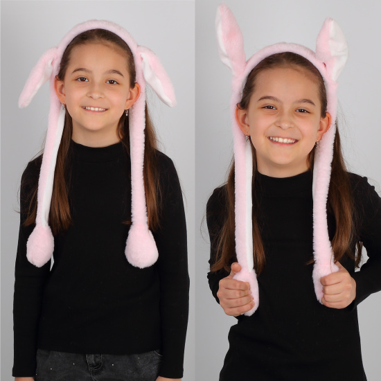 Ободок-наушники, Зайка, искусственный мех, цвет розовый, КОКОС, 218412