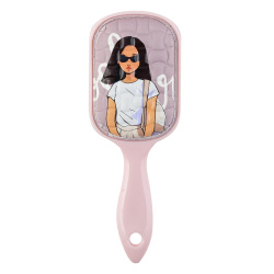 Расчёска массажная, Cool girl, пластик, кожзам, 6*17 см, КОКОС, 218436