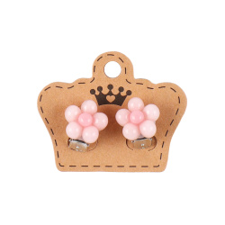 Серьги клипсы Flower 1,7 см, розовый КОКОС 216367
