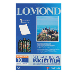 Пленка Lomond 100/A4/10 самокл. белая матовая для струйн. принт. 1708461