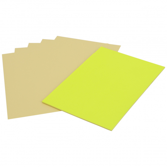 Этикетки самоклеящиеся 210*297 мм, 1 шт. на листе, 70 г/кв.м, А4, 20 листов, цвет желтый неоновый KLERK 210431