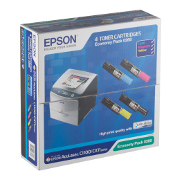 Картридж EPSON AcuLaser C1100 набор 1 черный (4 000) + три цветных (1 500) (o)