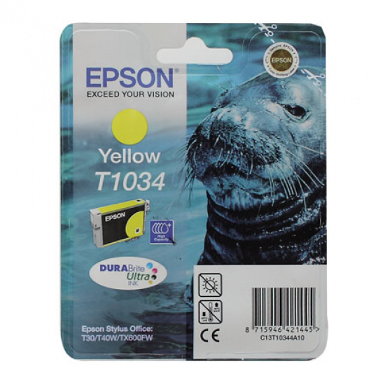 Картридж EPSON T10344A10 Stylus T30/T1100/ T40W/TX600FW yellow 11,1мл (o)