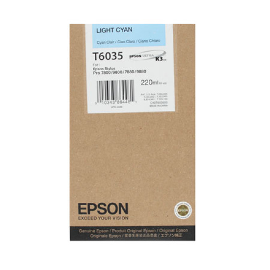 Картридж EPSON T603500 Stylus Pro 7800/9800 (220ml) light cyan (о)