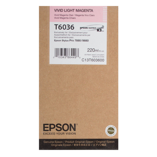 Картридж EPSON T603600 Stylus Pro 7800/9800 (220ml) light magenta (о)