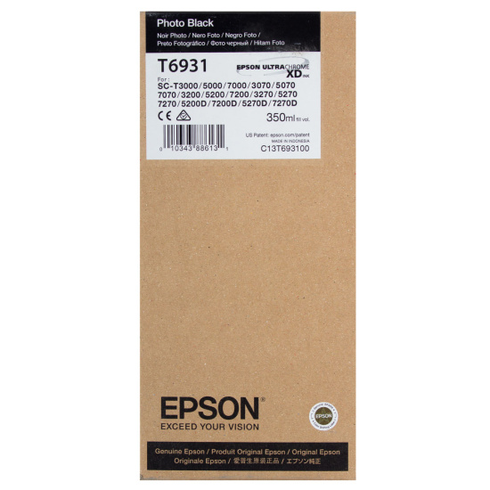 Картридж EPSON T6931 для SC-T3000/SC-T5000/SC-T7000 350ml photo black (о)