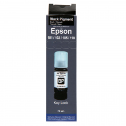 Чернила EPSON 101/103/105/110 L-серия (L3100,L3150,L4150,L6160/90,L7160) Black Pigment (70 мл.) Key Lock (6434)