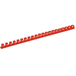 Пружина пластиковая для переплета 16 мм (125-145 листов), красный, 100 шт РеалИСТ