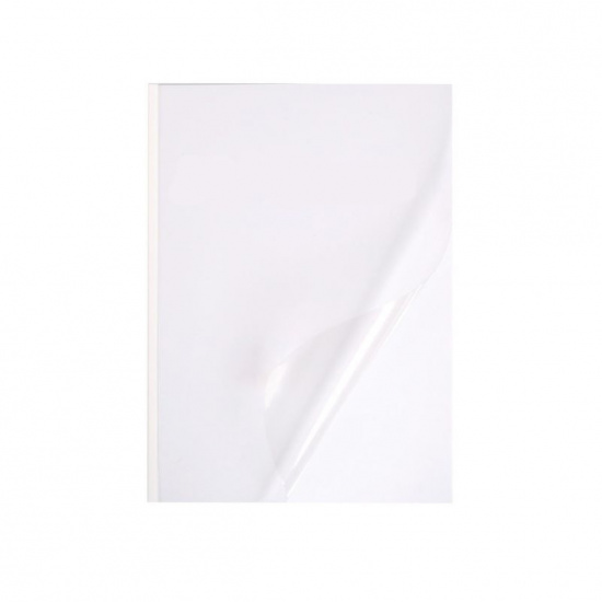 Термообложки 3,0 мм пластик прозр./картон белый "кожа" (1/100)