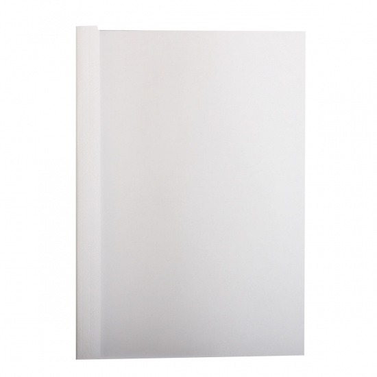 Термообложки 8,0 мм пластик прозр./картон белый "кожа" (1/100)
