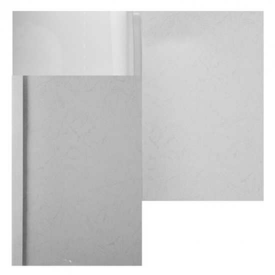 Термообложки 10,0 мм пластик прозр./картон серый "кожа" (1/80)