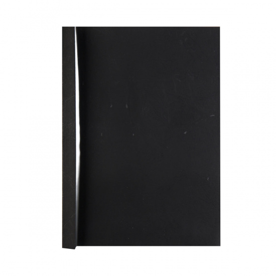 Термообложки 12,0 мм пластик прозр./картон черный "кожа" (1/80)