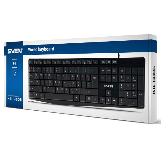 Клавиатура SVEN KB-S305, черная
