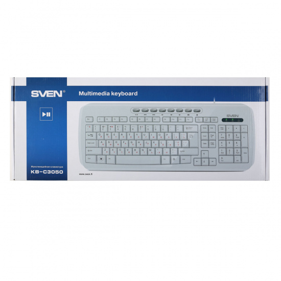 Клавиатура SVEN KB-C3050, USB белый глянец