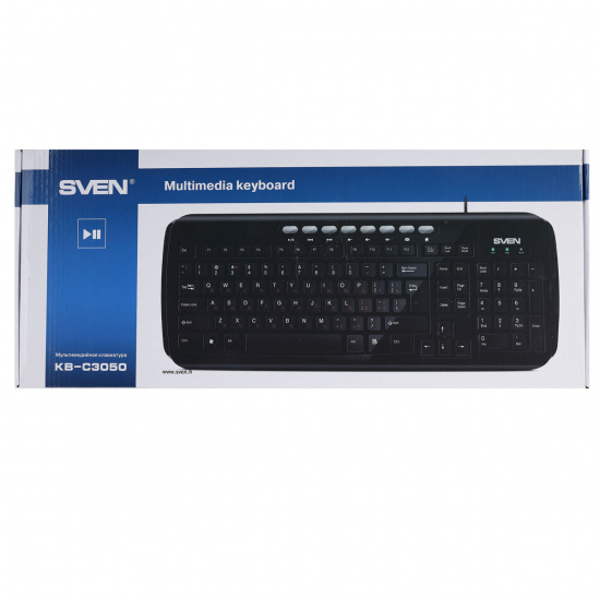 Клавиатура SVEN KB-C3050, USB черный глянец