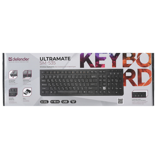 Клавиатура Defender UltraMate SM-535 USB black беспроводная