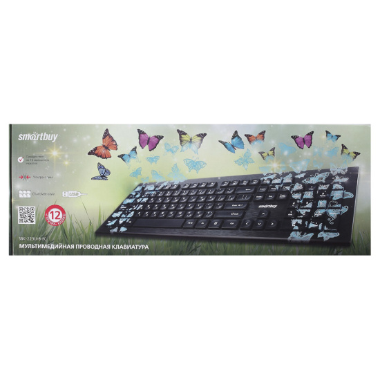 Клавиатура Smartbuy 223 Butterflies мультимедиа USB (SBK-223U-B-FC)