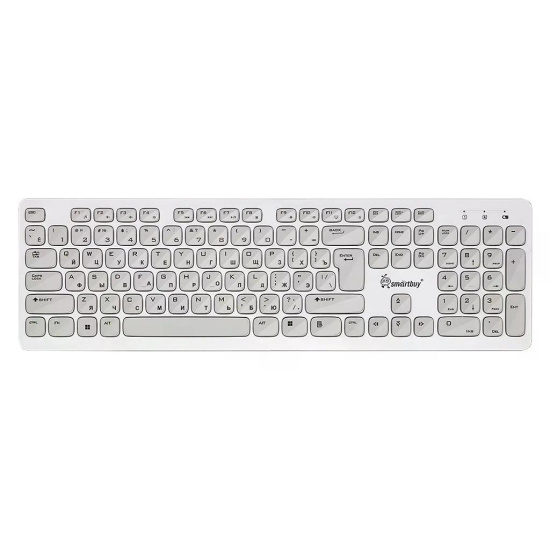 Клавиатура, SmartBuy, ONE 252 бело-cерая, беспроводная, USB
