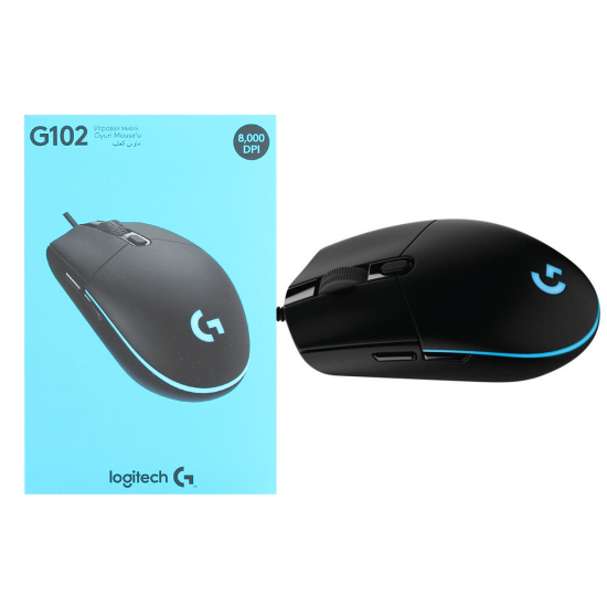 Манипулятор мышь  Logitech G102 Prodigy Optical (6000dpi)  USB Black игровая (5but)