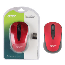 Манипулятор  мышь Acer OMR136 красный 1000dpi беспроводная