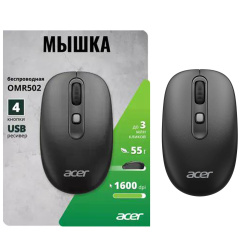 Манипулятор  мышь Acer OMR502  черный 1600dpi, беспроводная
