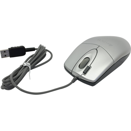 Манипулятор мышь  A4tech OP-620D оптическая USB (1000dpi) серебристый