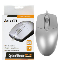 Манипулятор мышь A4tech OP-720 оптическая USB (1000dpi) серебристый