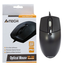 Манипулятор мышь  A4tech OP-720 оптическая PS/2 (1000dpi) черный