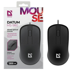 Манипулятор мышь Defender Datum MS-980 черная 1200 dpi USB