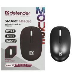 Манипулятор мышь Defender Smart MM-396 черный, 3кнопки, 1600dpi беспроводная