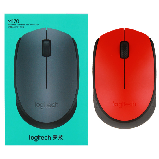 Манипулятор мышь Logitech M170  Wireless mouse black/red (910-004648)