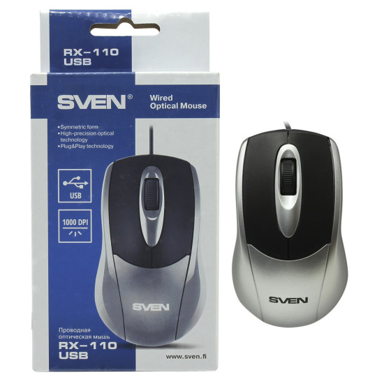Манипулятор мышь Sven RX-110 USB серебристая