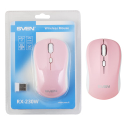 Манипулятор мышь Sven RX-230W Wireless pink беспроводная розовая