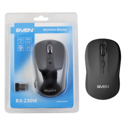 Манипулятор мышь Sven RX-230W Wireless black беспроводная черная