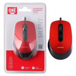 Манипулятор мышь Smartbuy ONE 265-R красная, бесшумная (SBM-265-R) / 40
