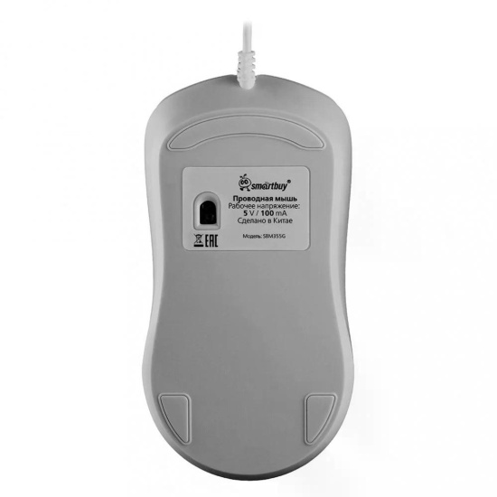 Манипулятор мышь Smartbuy ONE 355 серая, бесшумная (SBM355G) / 40