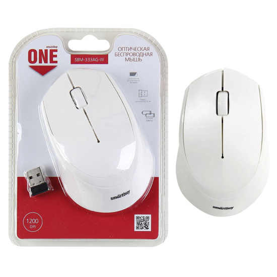 Манипулятор мышь Smartbuy ONE 333AG-W белая (SBM-333AG-W) беспроводная