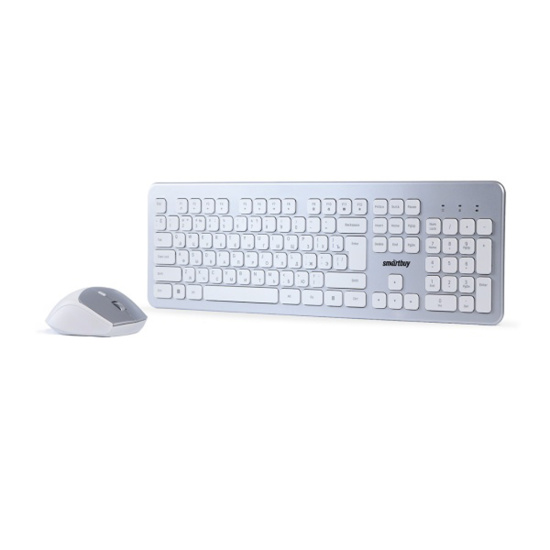 Клавиатура + мышь Smartbuy 233616AG белый/серебро, беспроводные (SBC-233616AG-SW)/10